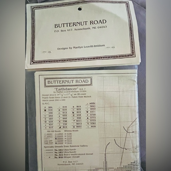 Cross Stitch pattern/chart by Butternut Road circa 1994 “Earthdancer” New in pkg - Picture 3 of 3